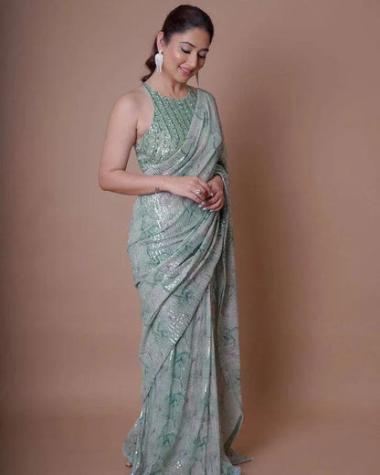 PARTY WEAR SEQUENCE EMBROIDERY WORK SAREE Anant Tex Exports Private Limited