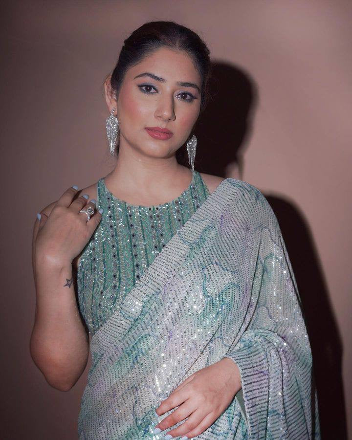 PARTY WEAR SEQUENCE EMBROIDERY WORK SAREE Anant Tex Exports Private Limited