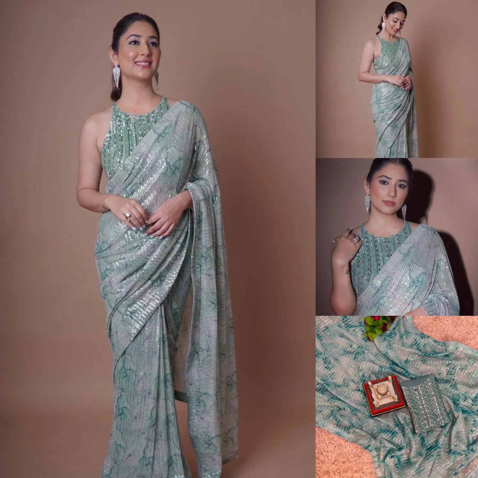 PARTY WEAR SEQUENCE EMBROIDERY WORK SAREE Anant Tex Exports Private Limited