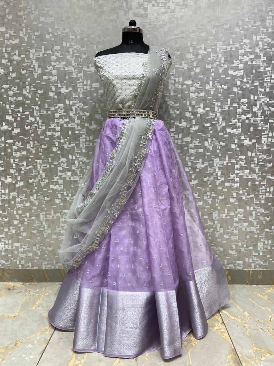 Fancy Kanchi Organza Silk Lehenga Anant Tex Exports Private Limited