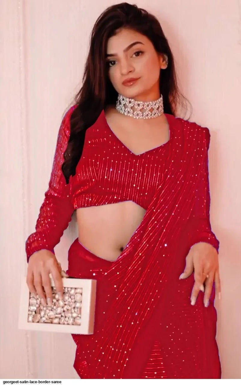 Party Wear Pure Georgette With Sequence Work Saree Anant Tex Exports Private Limited
