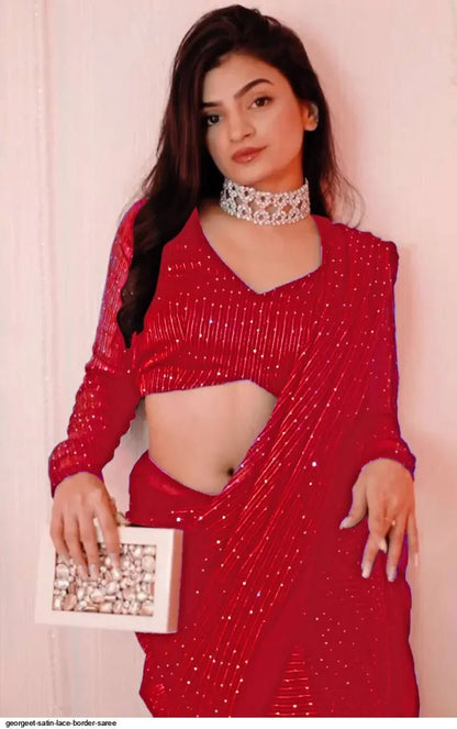 Party Wear Pure Georgette With Sequence Work Saree Anant Tex Exports Private Limited