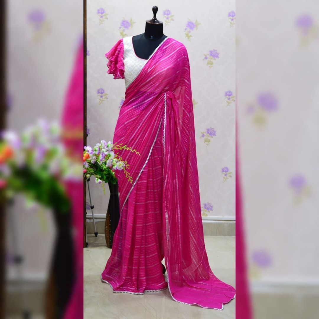 Beautiful Pure Viscose Georgette Saree Anant Tex Exports Private Limited