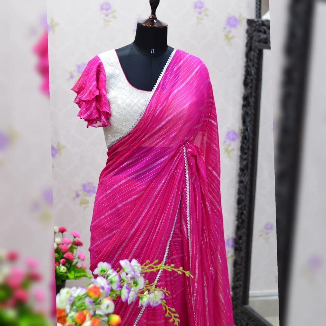 Beautiful Pure Viscose Georgette Saree Anant Tex Exports Private Limited