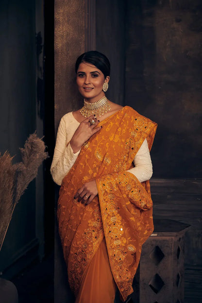 Rannkaar Heavy Butterfly Georgette Saree Anant Tex Exports Private Limited