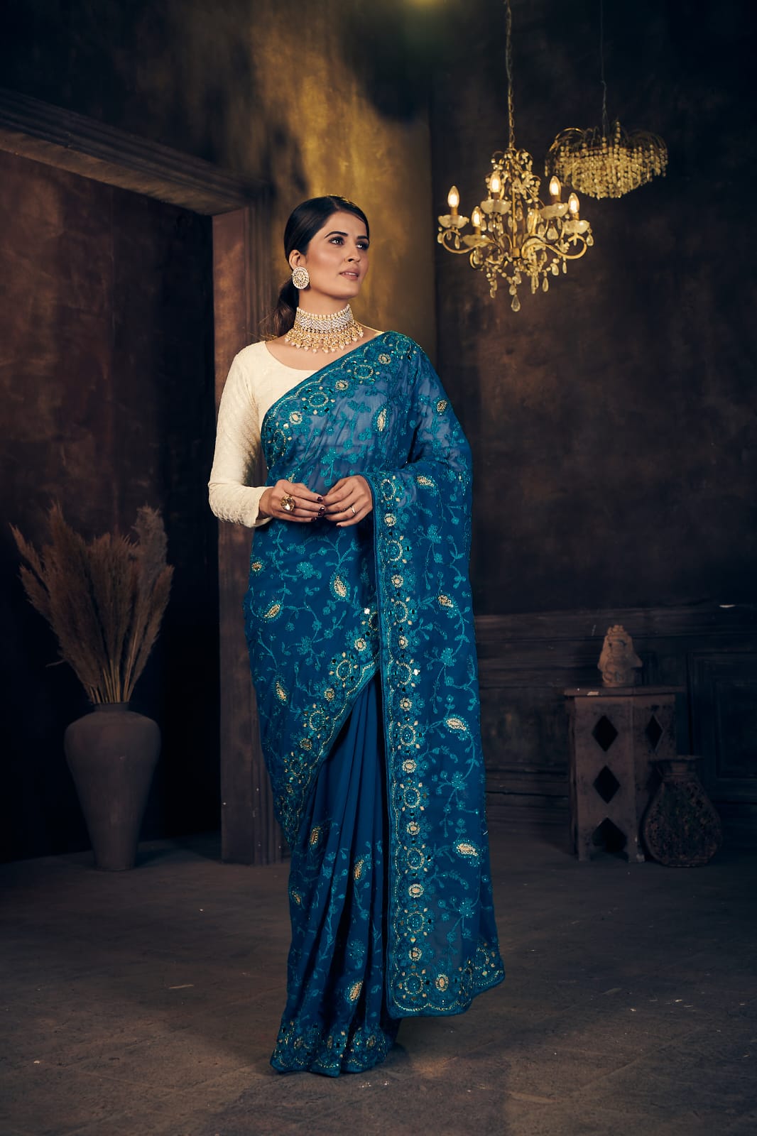 Rannkaar Heavy Butterfly Georgette Saree Anant Tex Exports Private Limited