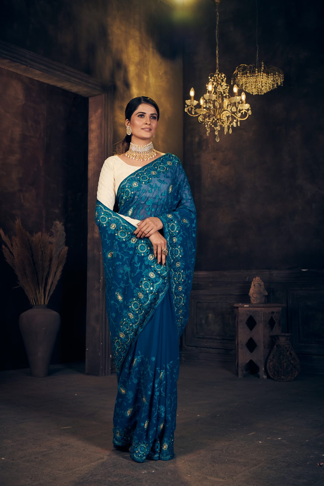Rannkaar Heavy Butterfly Georgette Saree Anant Tex Exports Private Limited