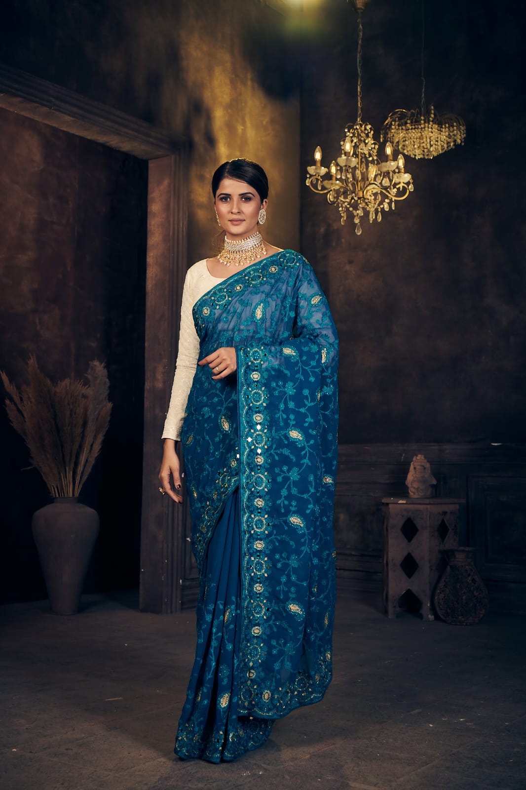 Rannkaar Heavy Butterfly Georgette Saree Anant Tex Exports Private Limited