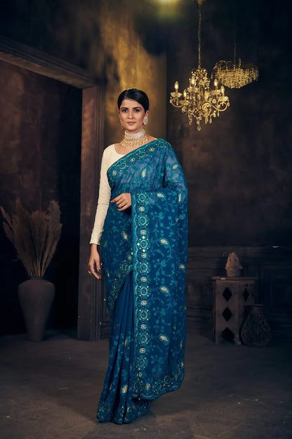 Rannkaar Heavy Butterfly Georgette Saree Anant Tex Exports Private Limited