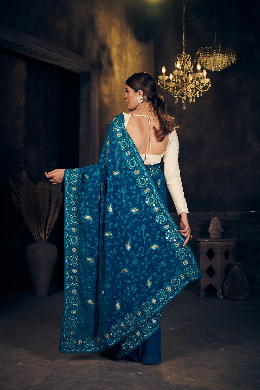 Rannkaar Heavy Butterfly Georgette Saree Anant Tex Exports Private Limited
