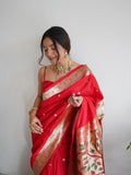 PAITHANI SPECIAL RED FANCY SAREE Anant Tex Exports Private Limited