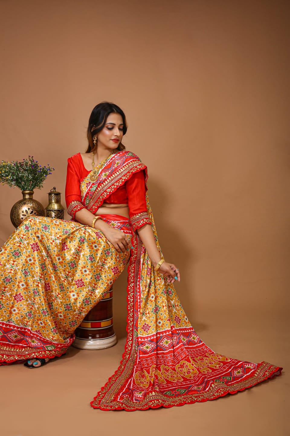 Patola Satin Silk &amp; Digital Print Saree Anant Tex Exports Private Limited
