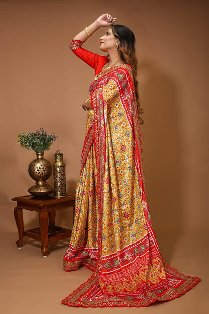 Patola Satin Silk &amp; Digital Print Saree Anant Tex Exports Private Limited