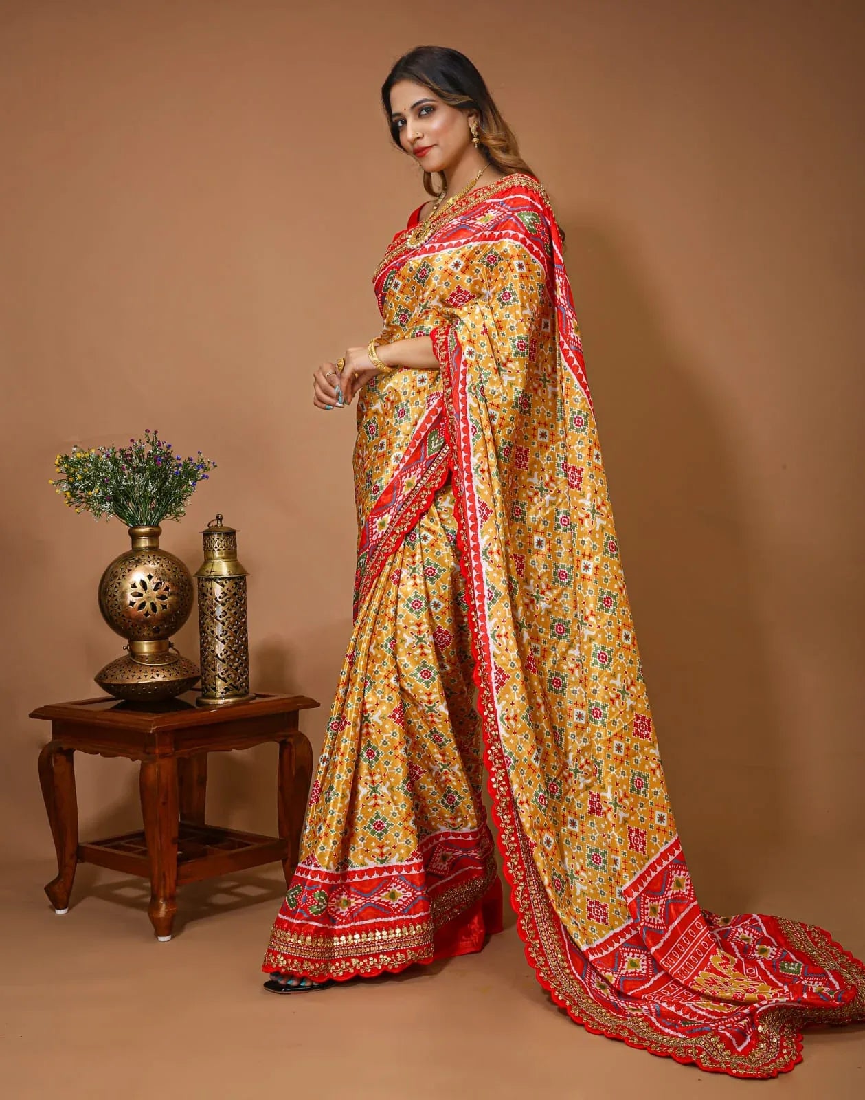 Patola Satin Silk &amp; Digital Print Saree Anant Tex Exports Private Limited