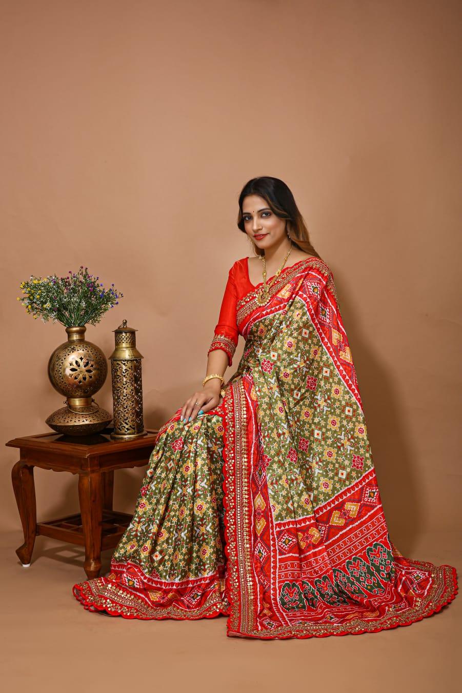 Patola Satin Silk &amp; Digital Print Saree Anant Tex Exports Private Limited