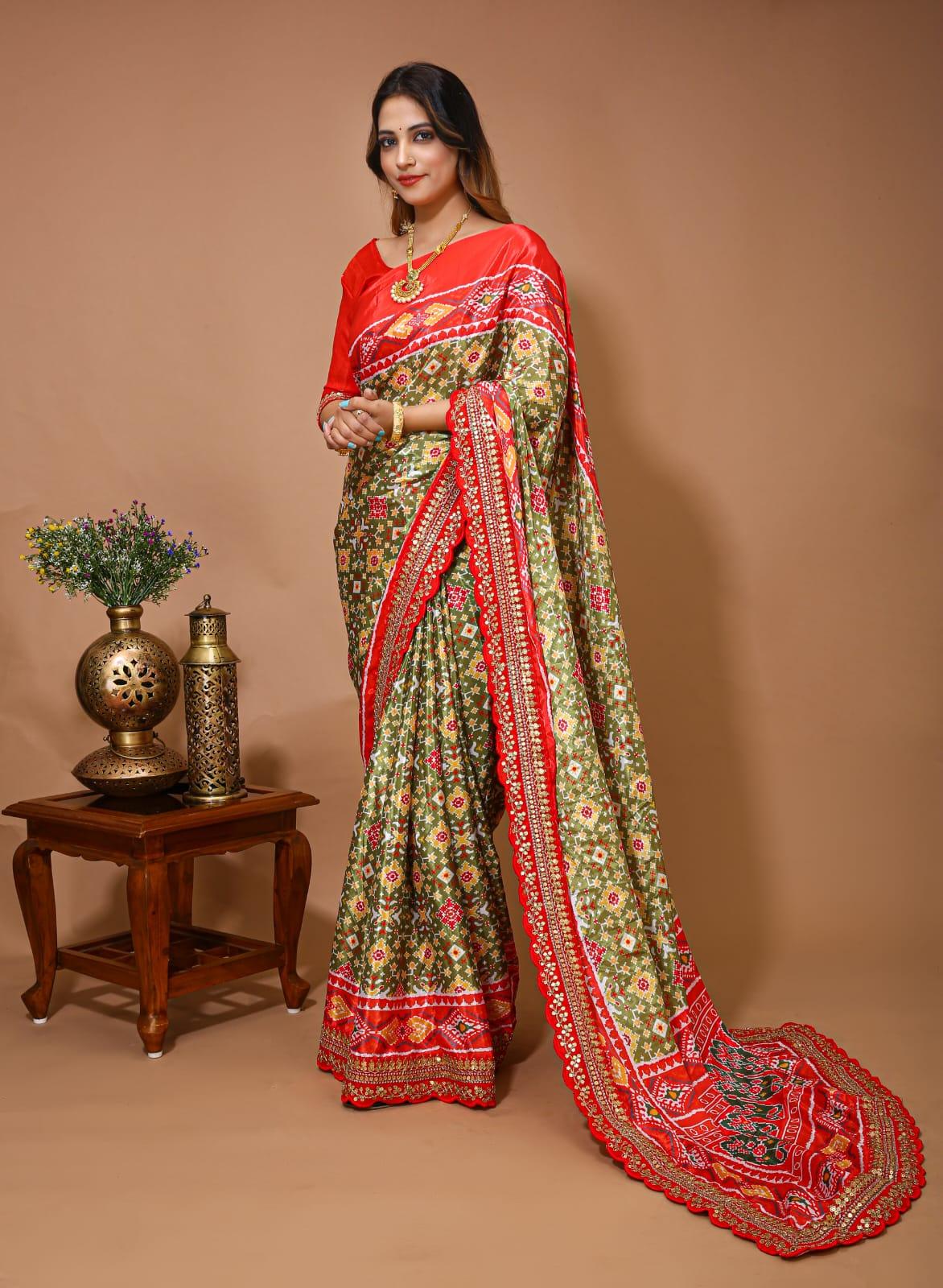 Patola Satin Silk &amp; Digital Print Saree Anant Tex Exports Private Limited