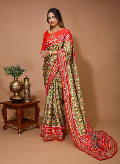 Patola Satin Silk &amp; Digital Print Saree Anant Tex Exports Private Limited