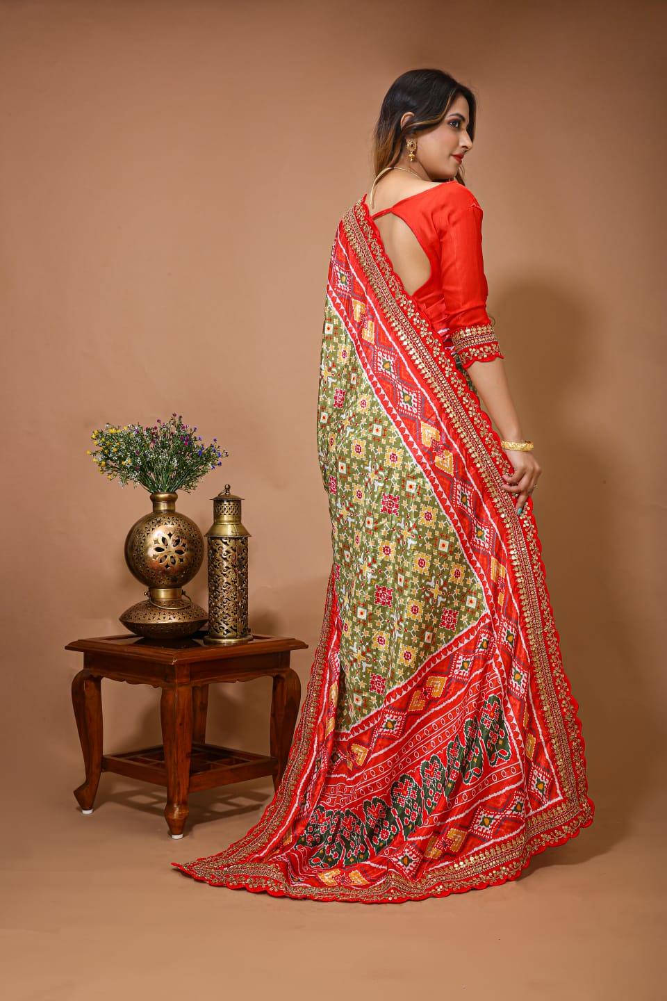 Patola Satin Silk &amp; Digital Print Saree Anant Tex Exports Private Limited