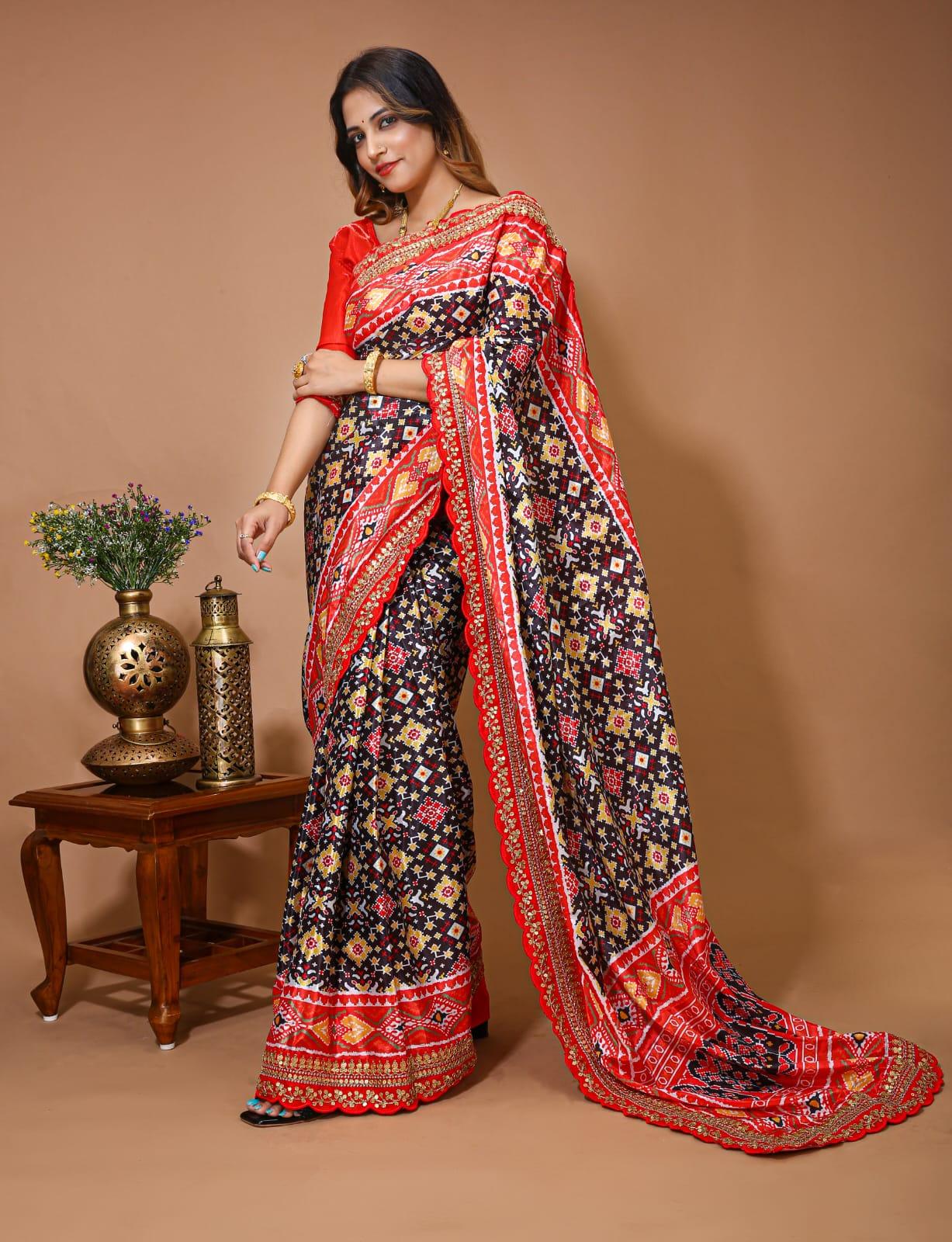 Patola Satin Silk &amp; Digital Print Saree Anant Tex Exports Private Limited