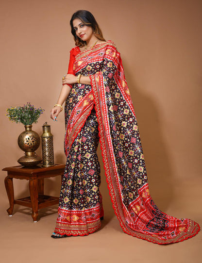 Patola Satin Silk &amp; Digital Print Saree Anant Tex Exports Private Limited