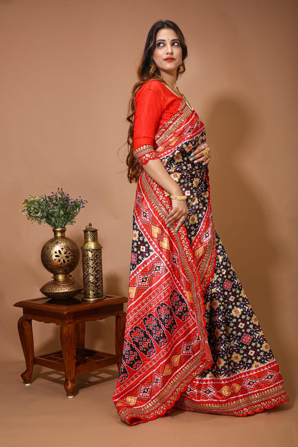Patola Satin Silk &amp; Digital Print Saree Anant Tex Exports Private Limited