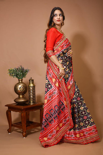 Patola Satin Silk &amp; Digital Print Saree Anant Tex Exports Private Limited