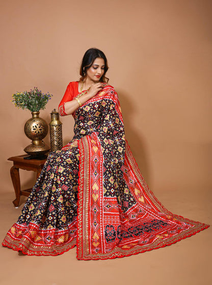 Patola Satin Silk &amp; Digital Print Saree Anant Tex Exports Private Limited