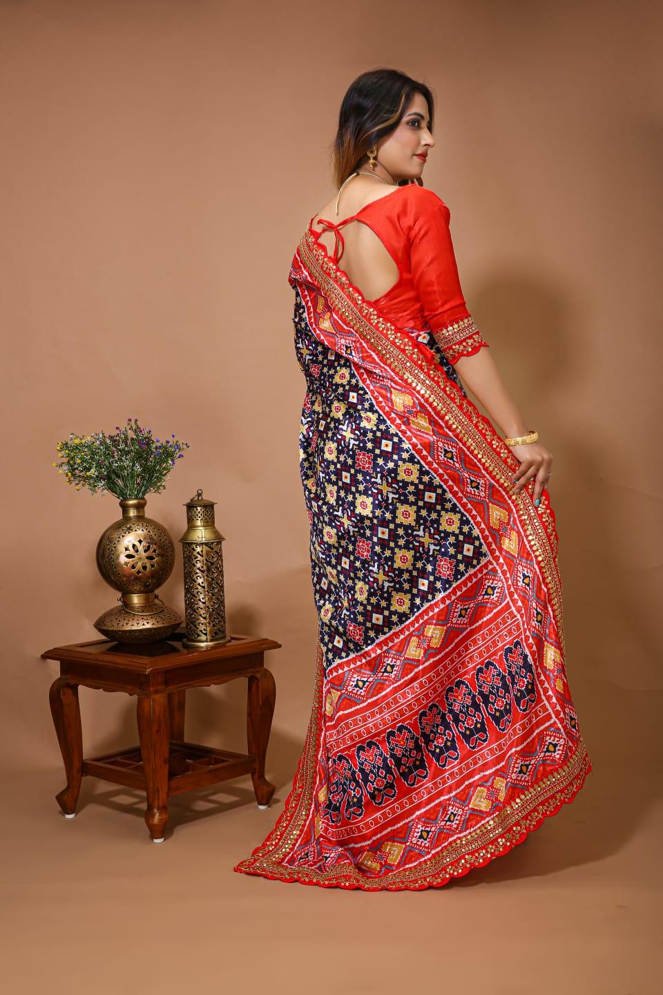 Patola Satin Silk &amp; Digital Print Saree Anant Tex Exports Private Limited