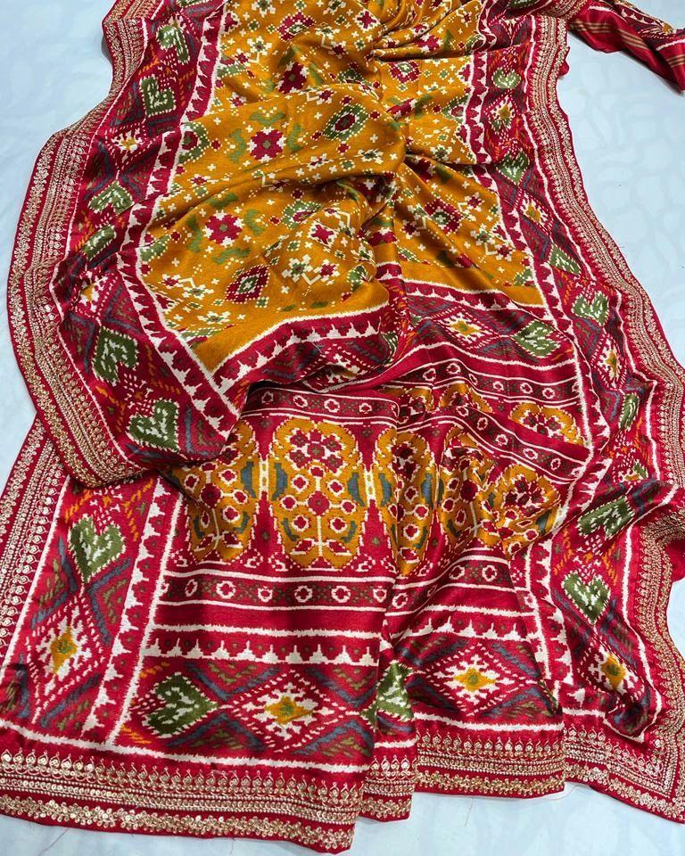 Patola Satin Silk &amp; Digital Print Saree Anant Tex Exports Private Limited