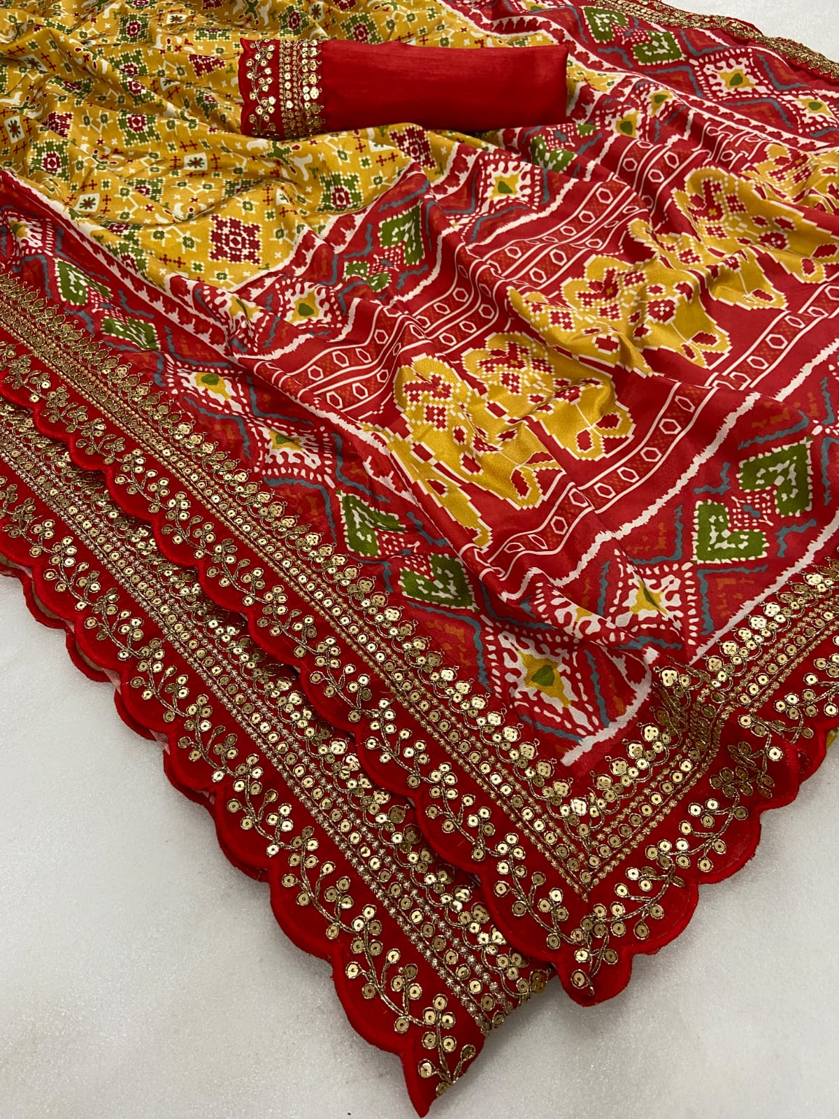 Patola Satin Silk & Digital Print Saree Anant Tex Exports Private Limited