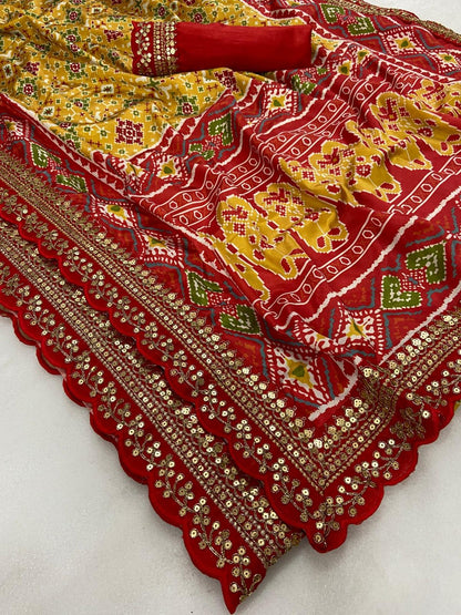 Patola Satin Silk &amp; Digital Print Saree Anant Tex Exports Private Limited