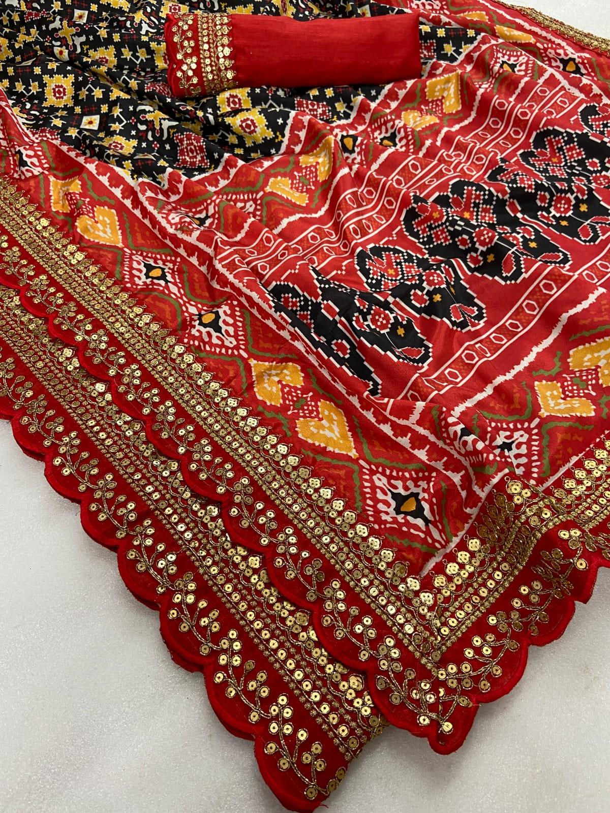 Patola Satin Silk &amp; Digital Print Saree Anant Tex Exports Private Limited