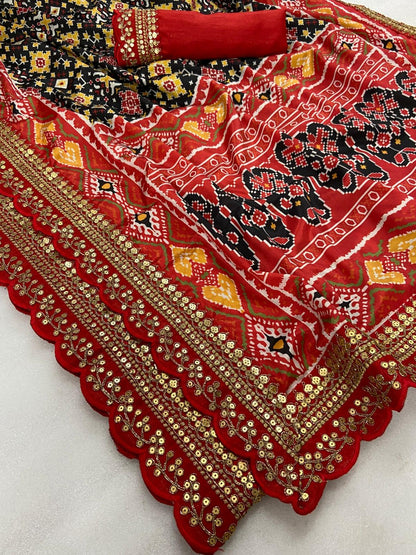 Patola Satin Silk &amp; Digital Print Saree Anant Tex Exports Private Limited