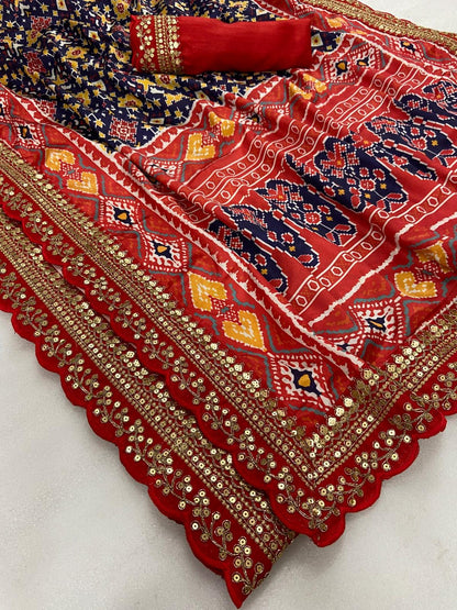 Patola Satin Silk &amp; Digital Print Saree Anant Tex Exports Private Limited