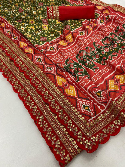 Patola Satin Silk &amp; Digital Print Saree Anant Tex Exports Private Limited