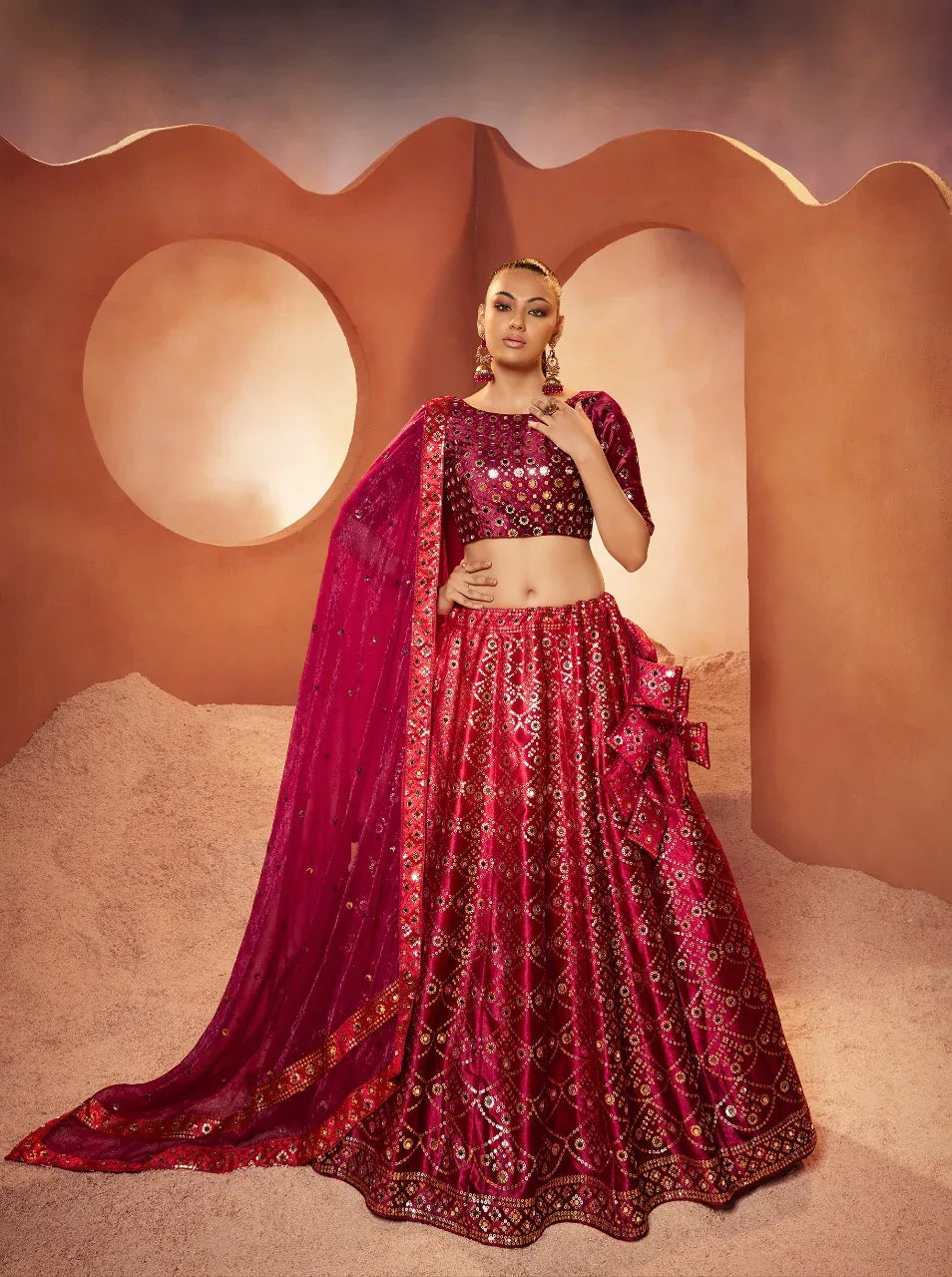 BRIDESMAID VOL. 29 DESIGNER VELVET LEHENGA SERIES 2281 TO 2285 Anant Tex Exports Private Limited