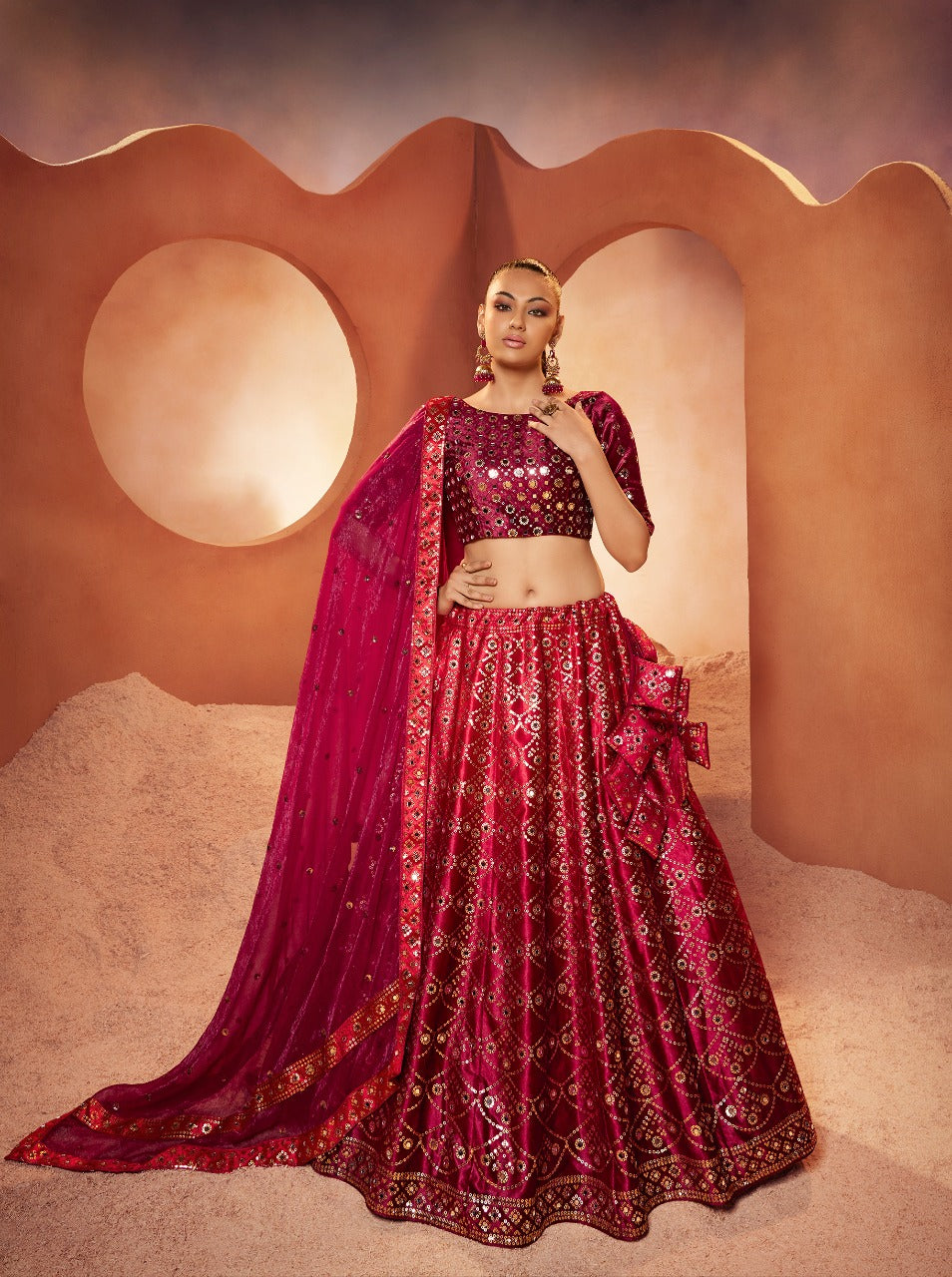 BRIDESMAID VOL. 29 DESIGNER VELVET LEHENGA SERIES 2281 TO 2285 Anant Tex Exports Private Limited