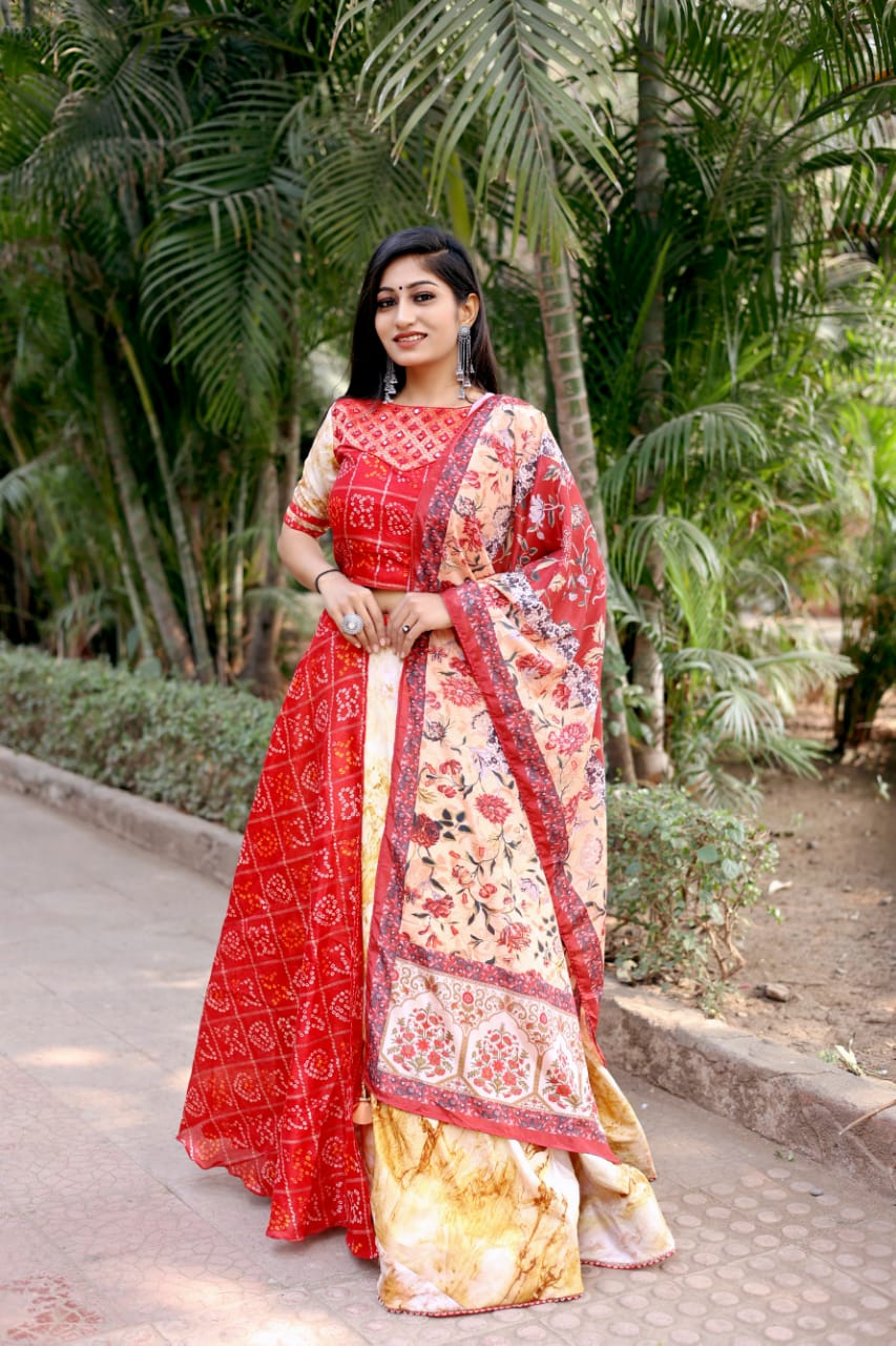 SMOKE BANDHANI PRINT LEHENGA Anant Tex Exports Private Limited