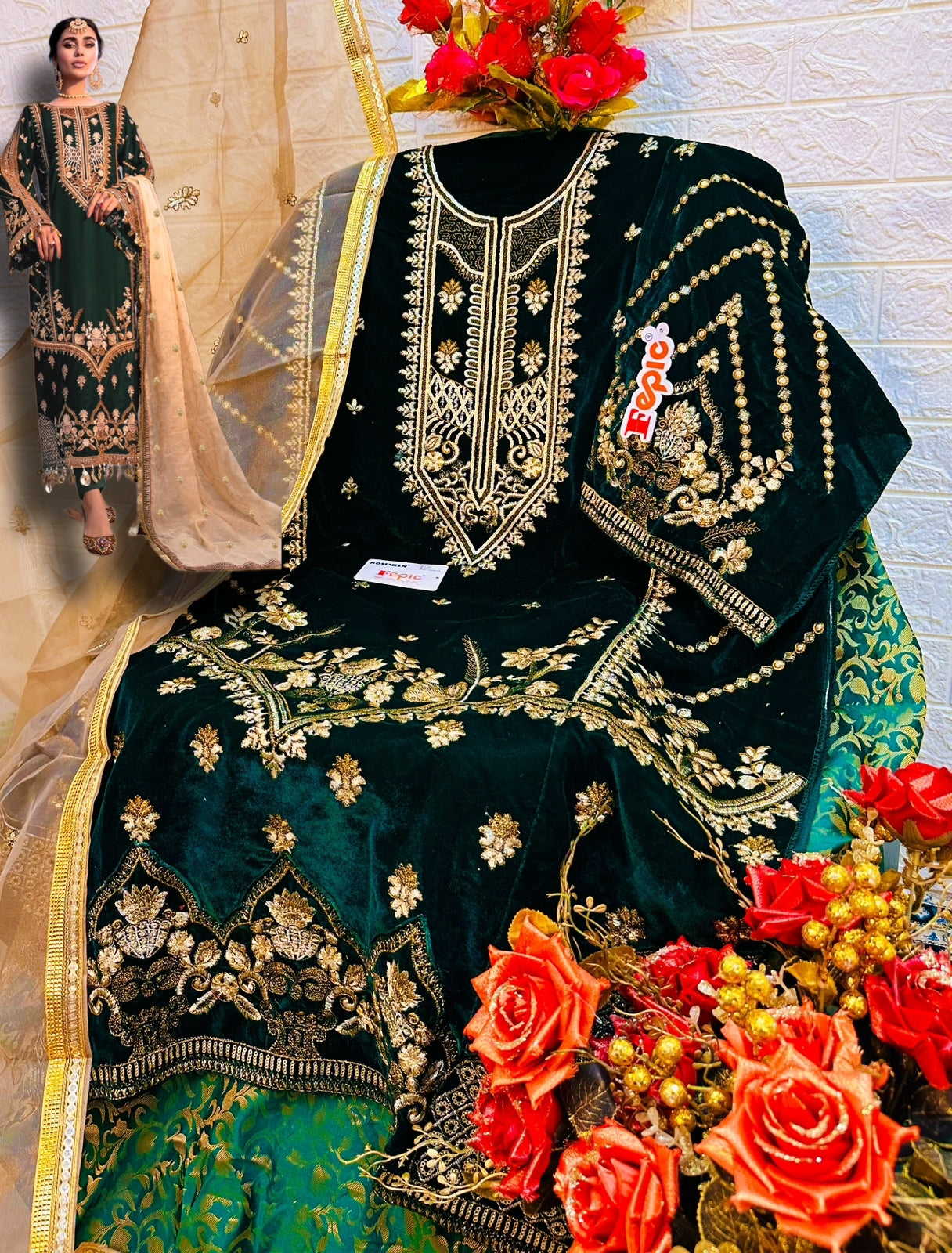 FEPIC ROSEMEEN D-5244  VELVET SUIT Anant Tex Exports Private Limited