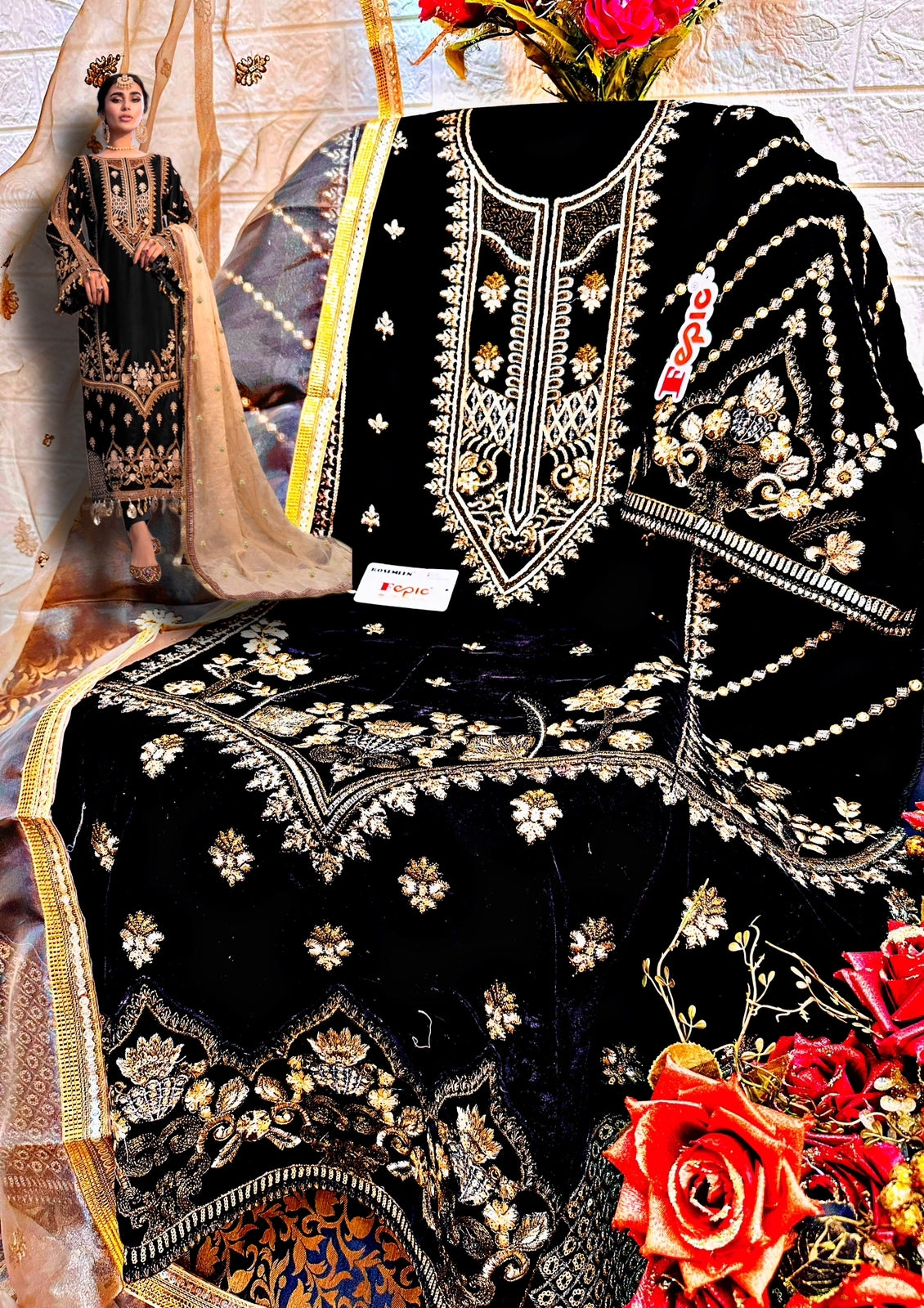 FEPIC ROSEMEEN D-5244  VELVET SUIT Anant Tex Exports Private Limited