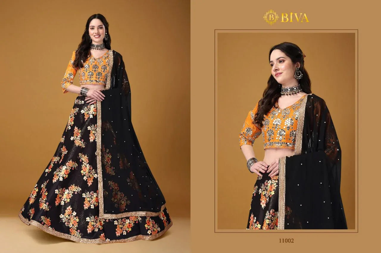 BIVA-MONALISAA VOL-1 11001 TO 11007 SERIES LEHENGA Anant Tex Exports Private Limited