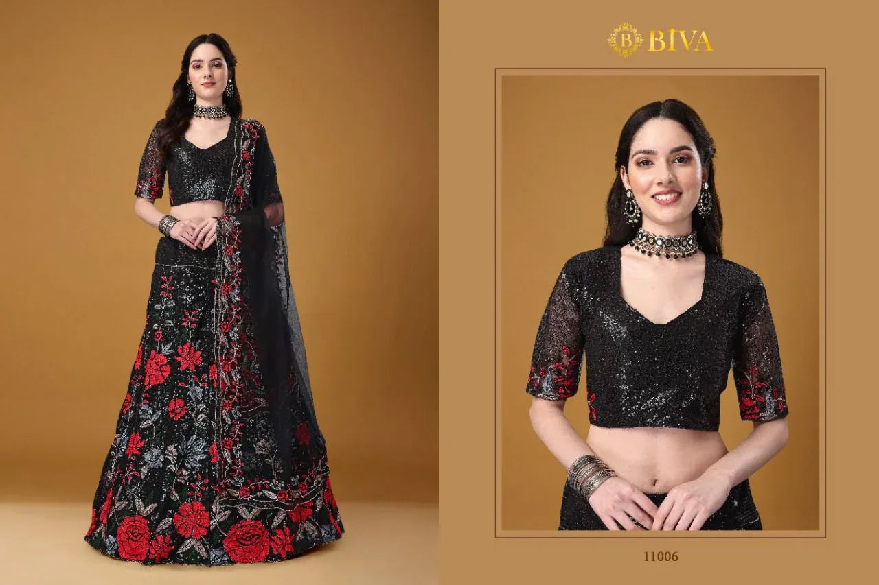 BIVA-MONALISAA VOL-1 11001 TO 11007 SERIES LEHENGA Anant Tex Exports Private Limited
