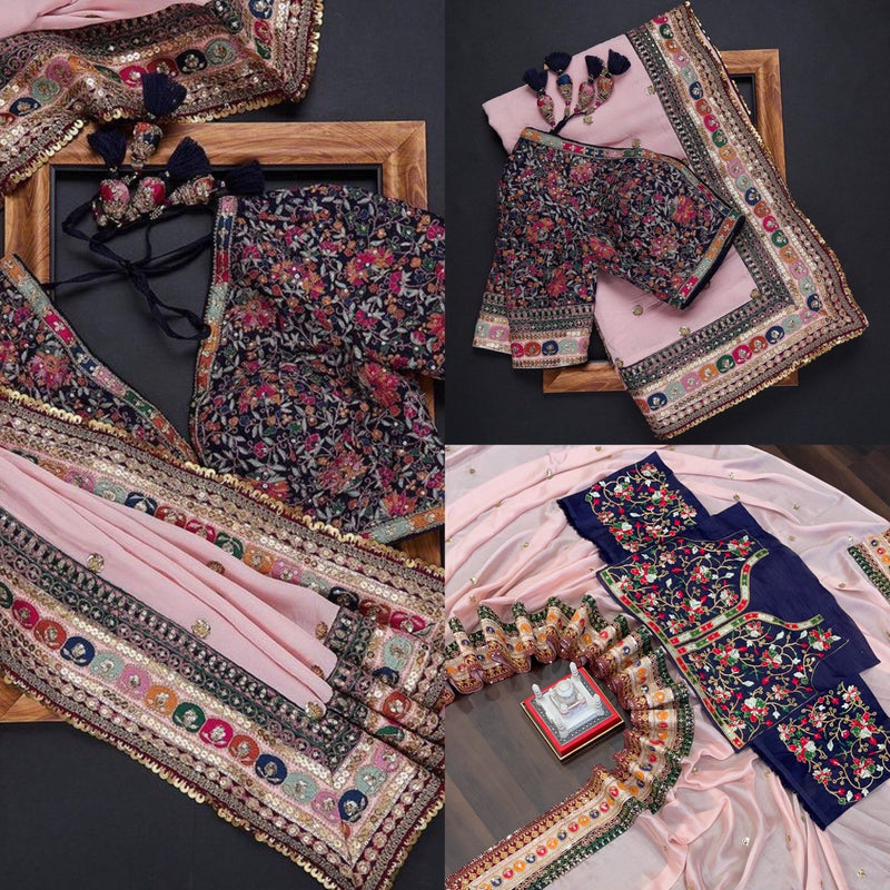 PARTY WEAR EMBROIDERED SEQUINS SAREE Anant Tex Exports Private Limited