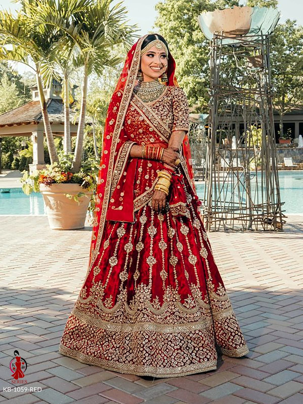DESIGNER BOUTIQUE VELVET LEHENGA KB -1059 - Main Image