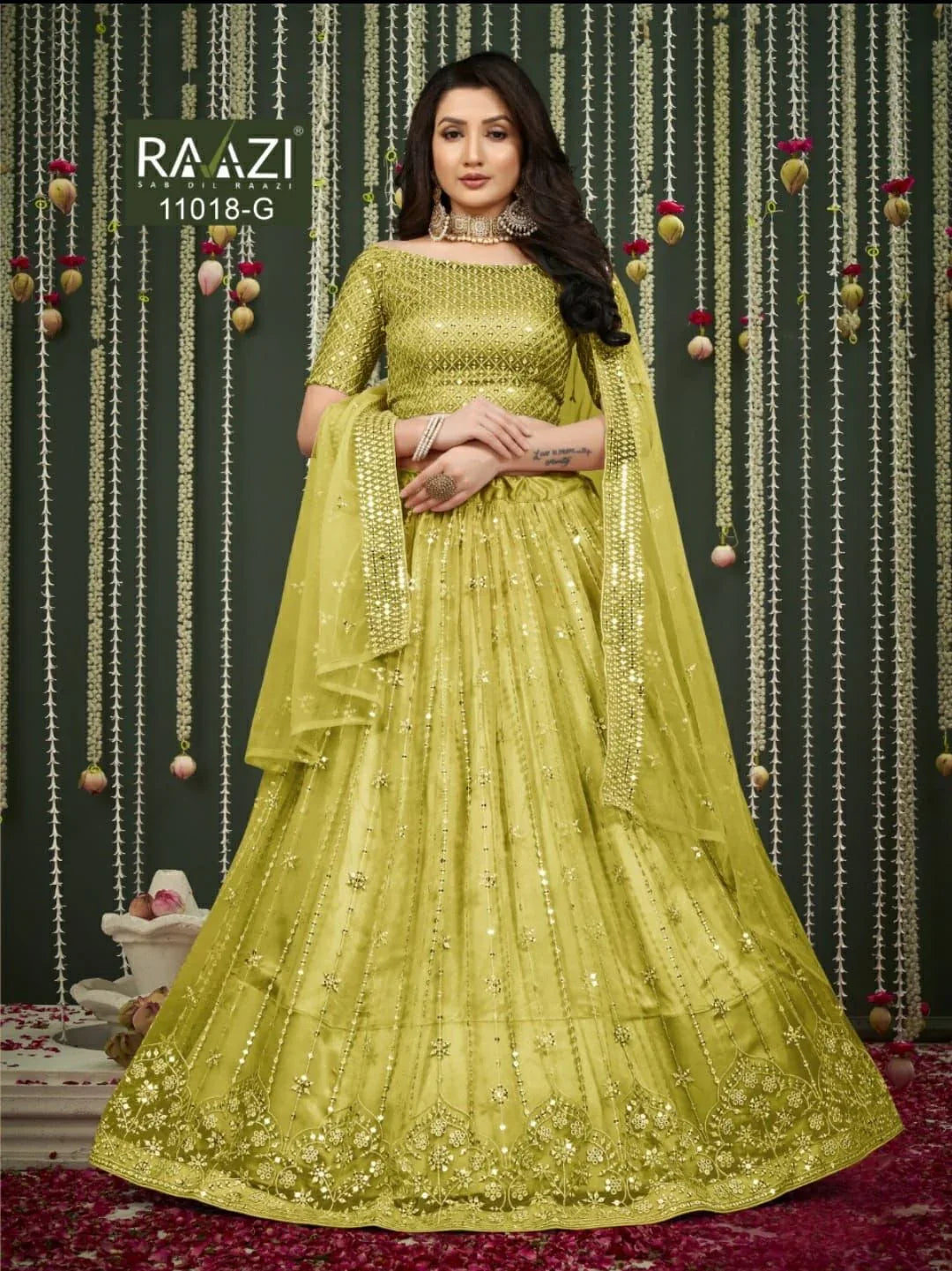 RAAZI- MIRROR MAGIC D.NO.11018 DESIGNER LEHENGA Anant Tex Exports Private Limited