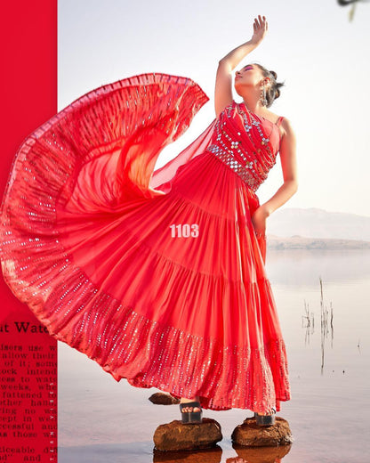 M &amp; M ARZOIE VOL 3 HEAVY GEORGETTE PARTYWEAR COLLECTION GOWN Anant Tex Exports Private Limited