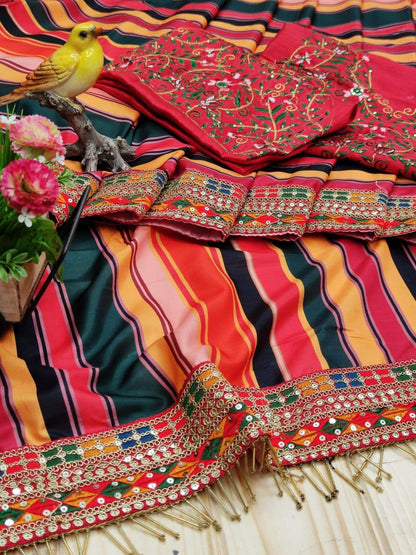 Fancy Rajwadi Silk Digital Print Saree Anant Tex Exports Private Limited