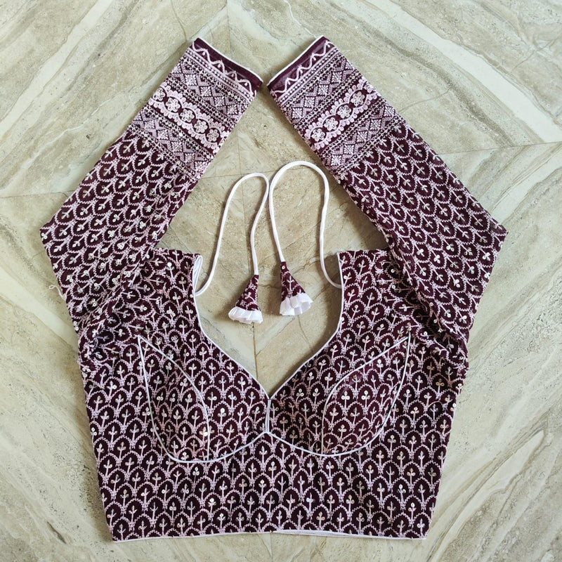 Divya-2 Chikonkari Full Sleeves Heavy Work Blouse Anant Tex Exports Private Limited