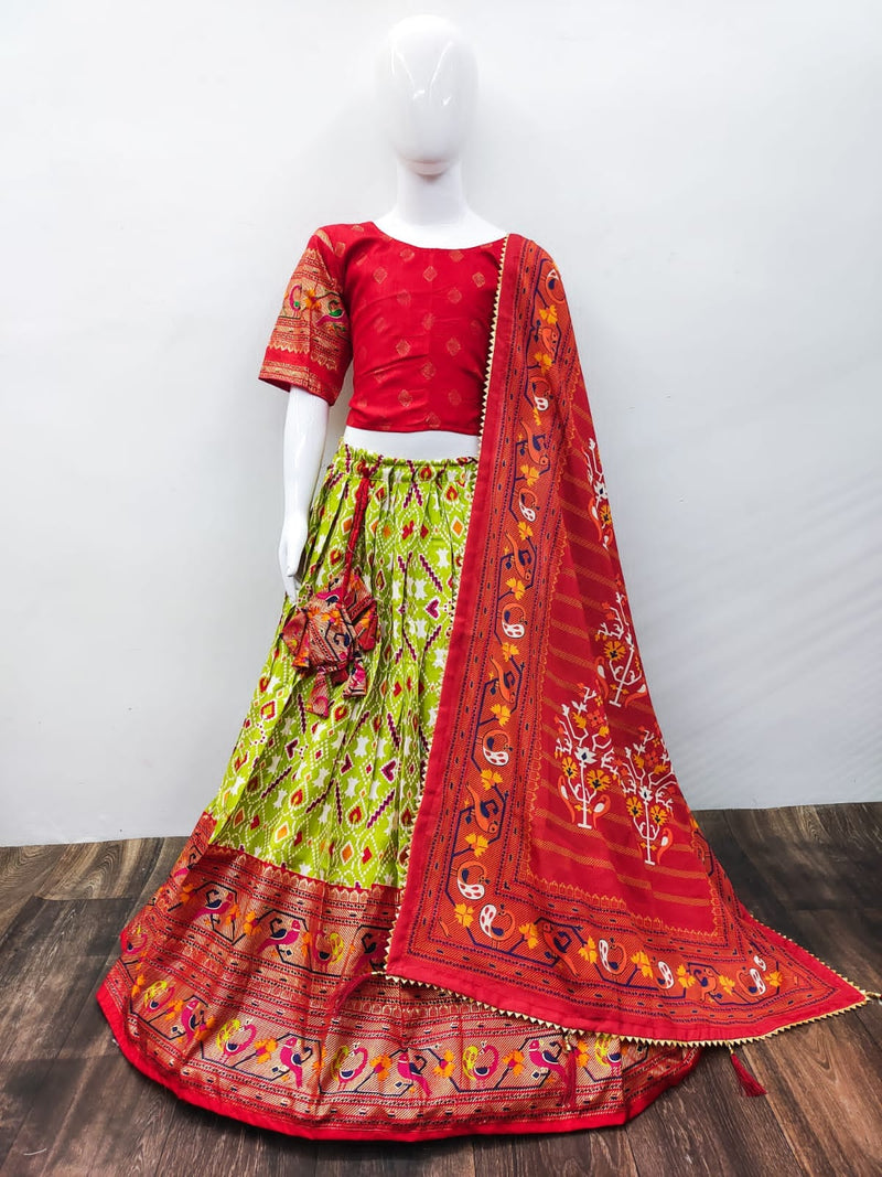 Designer Kids Zari Foil-Work Patoda Silk Lahenga Choli Anant Tex Exports Private Limited