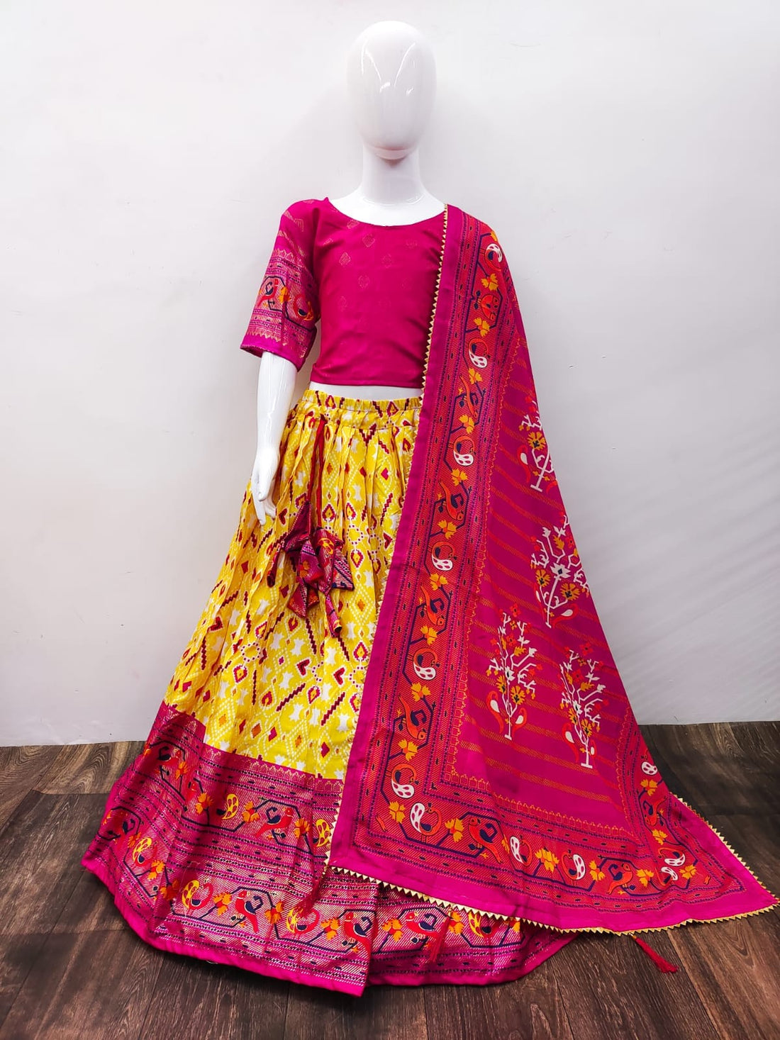 Designer Kids Zari Foil-Work Patoda Silk Lahenga Choli Anant Tex Exports Private Limited